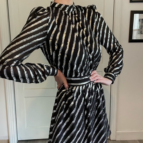 Michael Michael Kors Lurex Striped Mini Dress - Picture 3 of 8